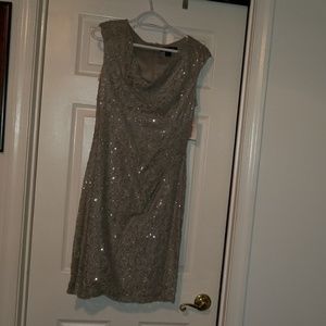 Grey/Silver Sequence Lace Dress